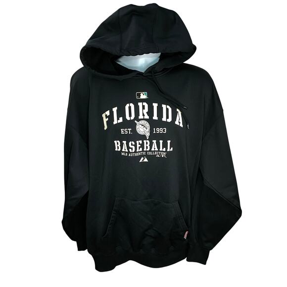 Florida Marlins MLB Authentic Hoodie — Black Neck EST. 1993 Graphic (Size XL) - Picture 1 of 8